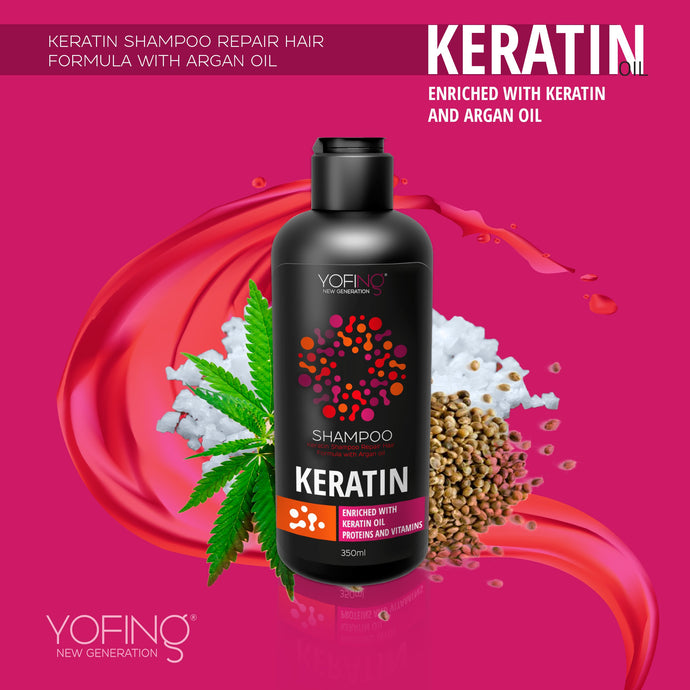 Yofing Keratin Shampoo Repair Hair Formula With Argan Oil - effective hair restoration and smoothing